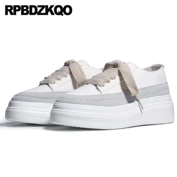 

elevator white platform muffin wedge thick sole black creepers retro canvas shoes breathable vintage women suede lace up cloth