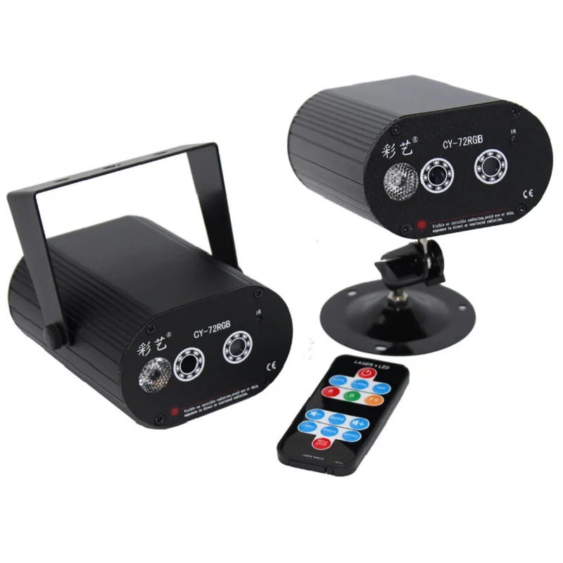 Led laser stage light 3 lens 72 in 1 RGB mini laser projector red green