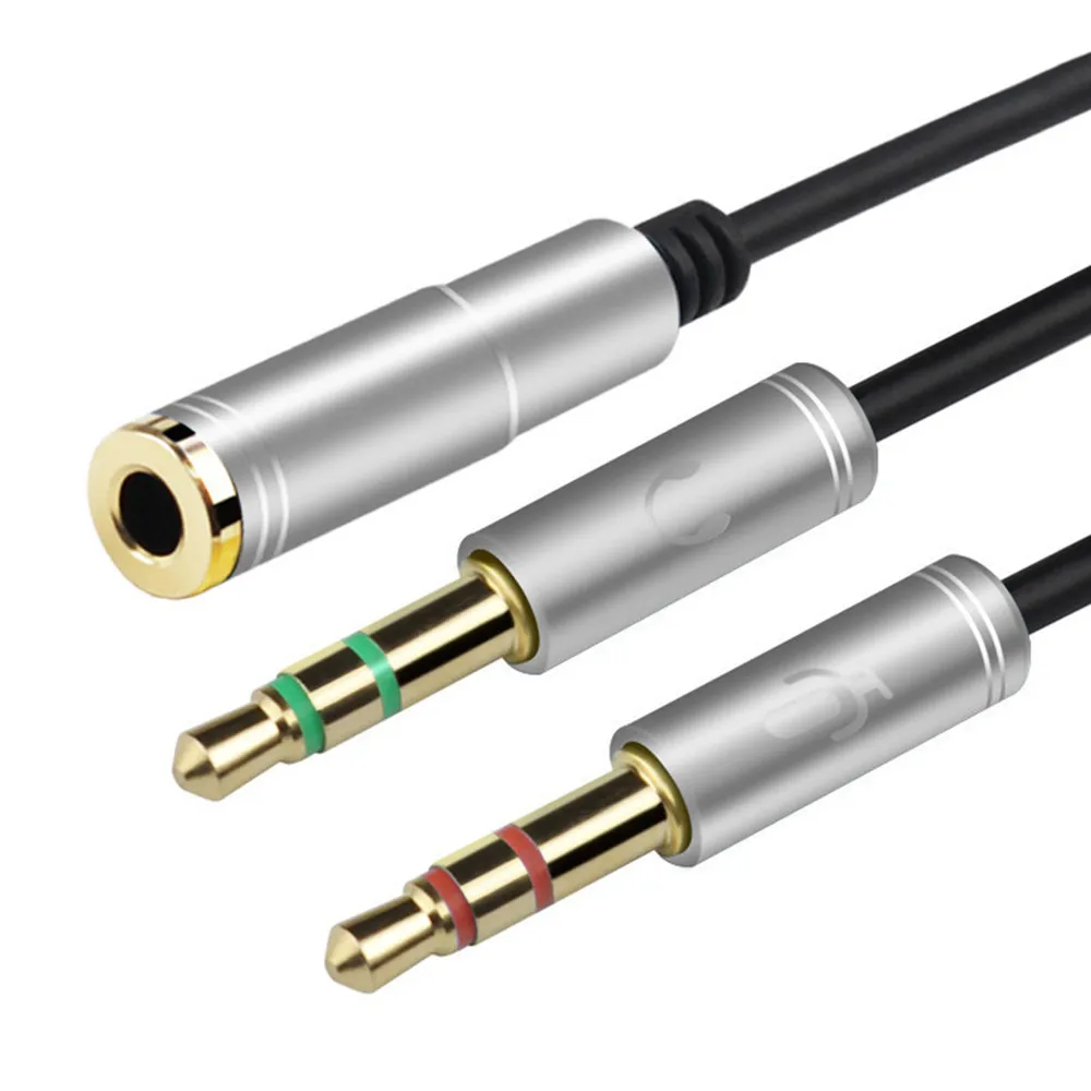 

2PCS 3.5mm Jack Audio Extension Cable Male to Female 3.5mm Female to 2 Male 3.5mm Mic Y Splitter Headset to PC Audio Splitter
