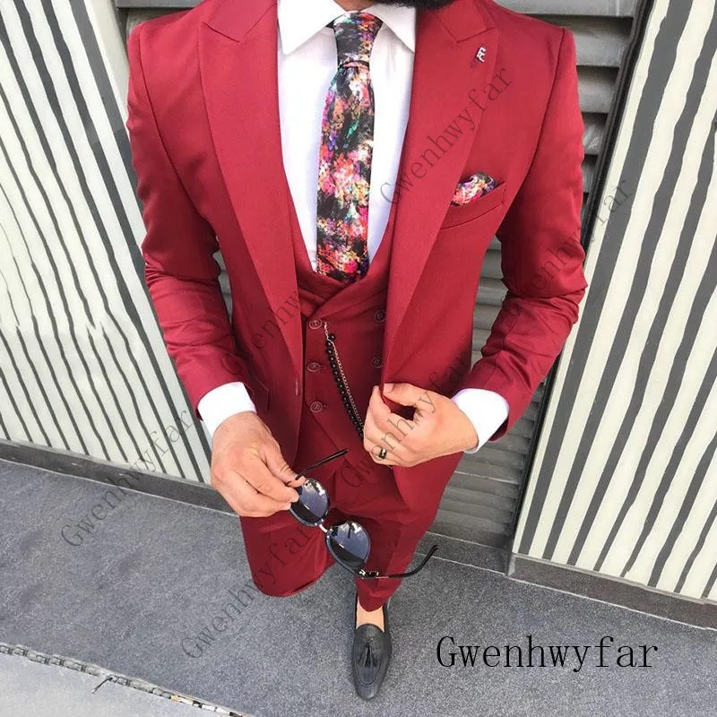 Pink-With-Black-Lapel-Suits-for-Men-Custom-Made-Terno-Slim-Groom-Custom-3-Piece-Wedding (3)