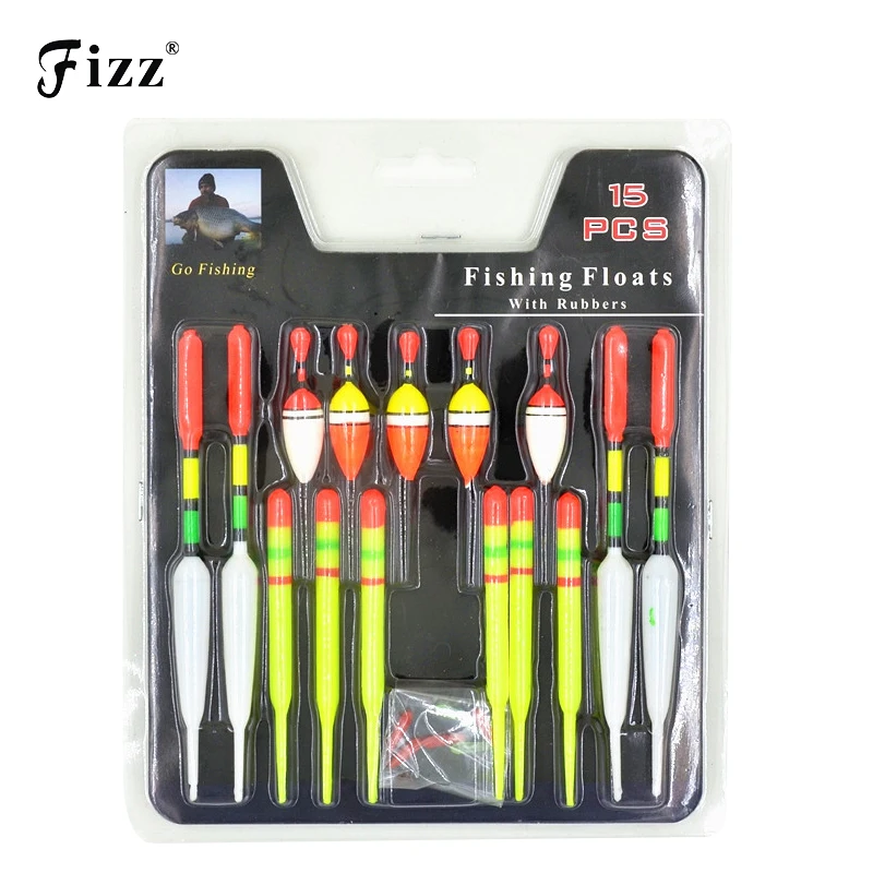 

15pcs/set Three Sizes Fishing Float Tube Buoy Bobber with Rubber Connector Fishing Tackle for All type of Fishing Free Shipping