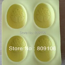 Силиконовые 4 Отверстия Овальной Формы для выпечки Матрица для штампования мыла, отверстие: 8*6,3*2,5 см