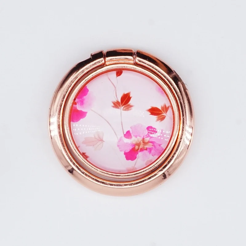 

LGD Universal Finger Grip Flowers Pattern Luxury Glass Metal Stand Holder for Cellphone for iPhone Samsung Huawei Xiaomi Etc.