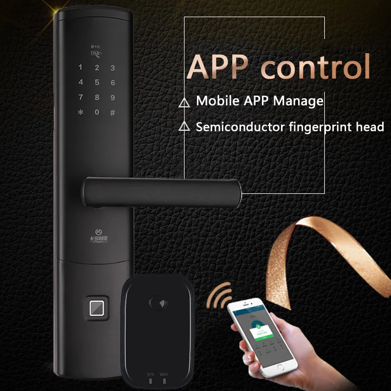 

Bluetooth Gateway Smart Lock Fingerprint Password Doorlock Remote Control App Locks Anti-theft Door Special Electronic Locks M-6