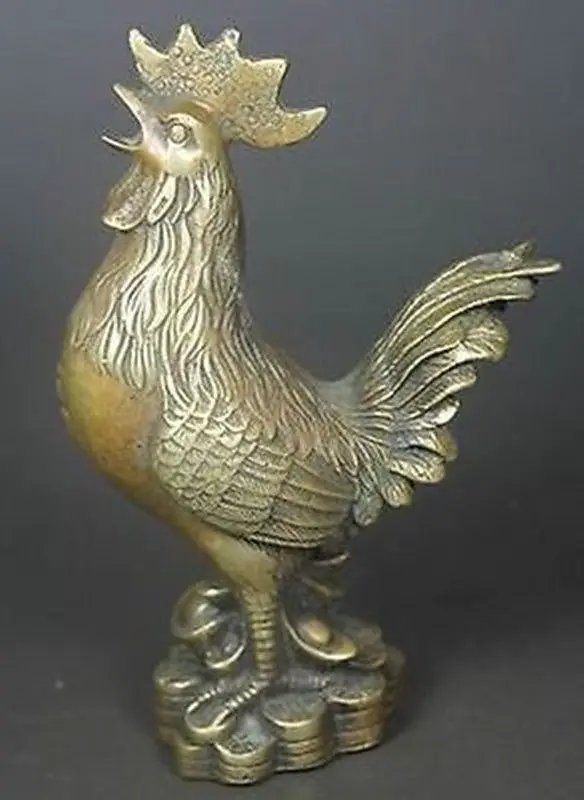 

Collected CHINA Tibet style OLD COPPER HANDWORK COCK STATUE