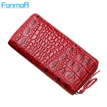 Neue klassiker Damen Geldbörse alligator synthetil leder reißverschluss geldbörsen mehr kapazität von bankkarte brieftasche frauen handytasche