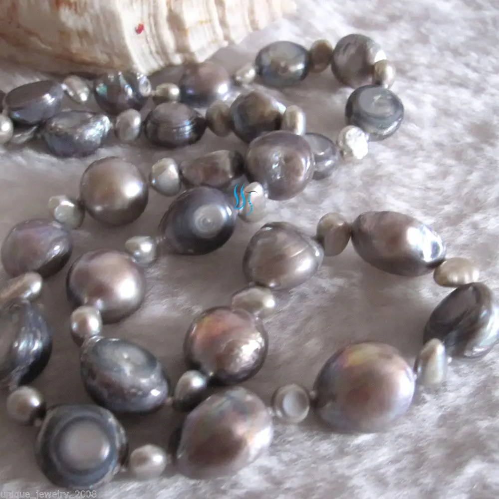 

N1985 20" 4-10mm Gray Baroque Freshwater Pearl Necklace % Discount AAA