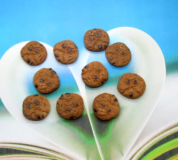 

20Pcs Resin Coffee Round Cookies Crafts Flatback Cabochon Scrapbooking Decorations Fit Hair Clips Embellishments Beads Diy