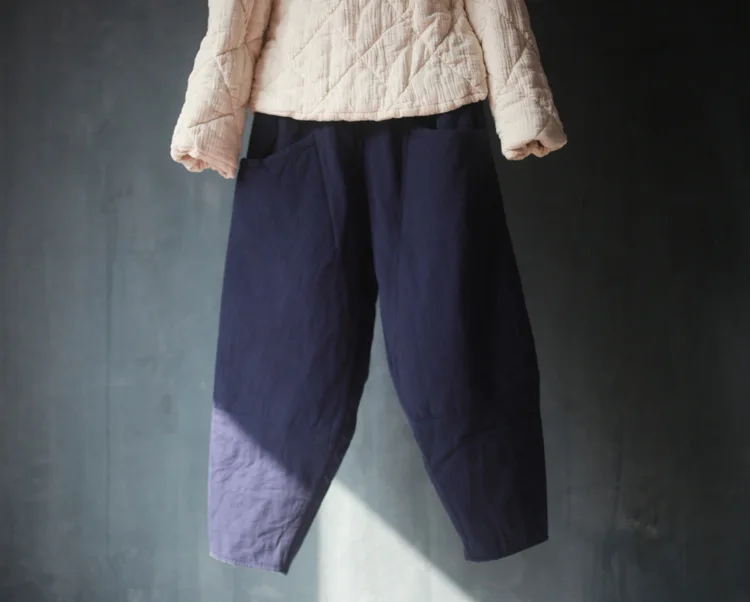 Johnature, женские хлопковые льняные брюки, брюки с эластичным поясом, карманы, зима, новые свободные одноцветные теплые плюс хлопковые повседневные штаны