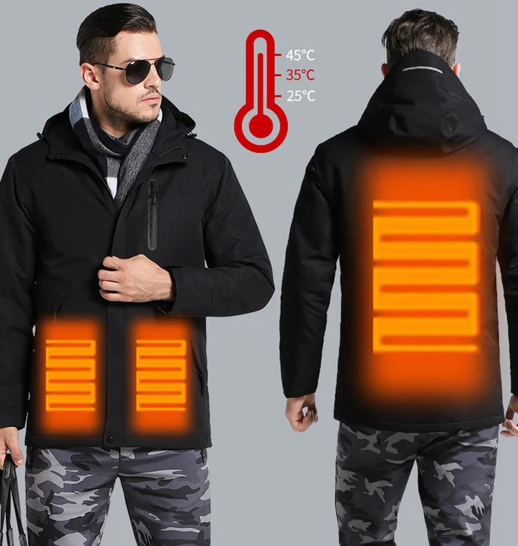 Stay warm and dry in any weather with our Warm Waterproof USB Heated Jacket! Featuring built-in heating technology and a waterproof exterior, this jacket is perfect for the cold and rainy days. Simply plug in any power bank and stay toasty and comfortable wherever you go.