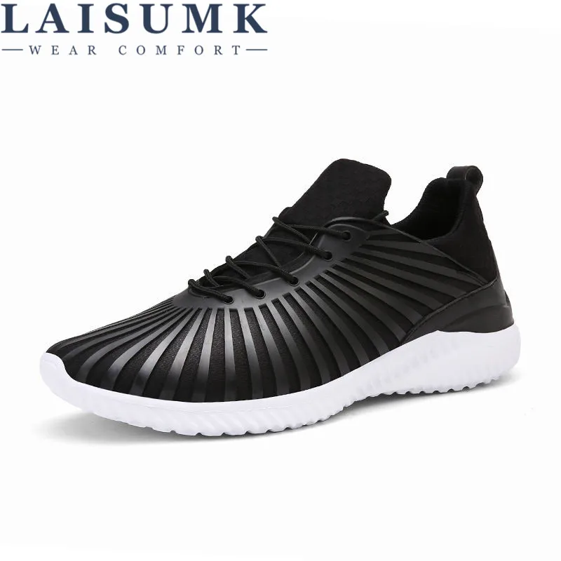 

2019 LAISUMK Men Fashion Casual Shoes Lovers Unisex Mesh Light Breathable Comfortable Lace-up Spring Autumn Shoe Size 36-44