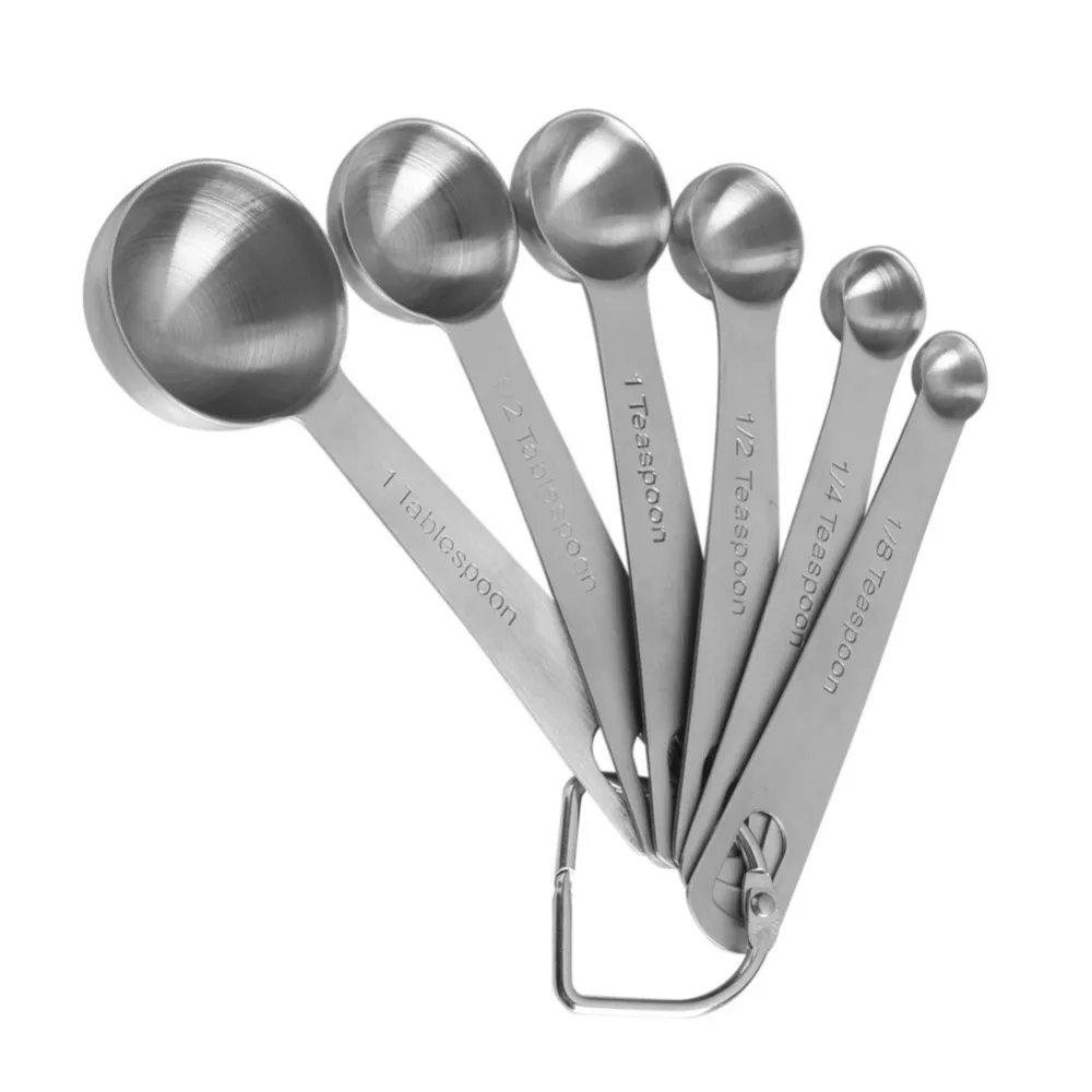 

6 pcs/set Stainless Steel Measuring Cup and Spoon Set Folding Measuring Spoons Baking Cooking Tools Set Kitchen Household Use
