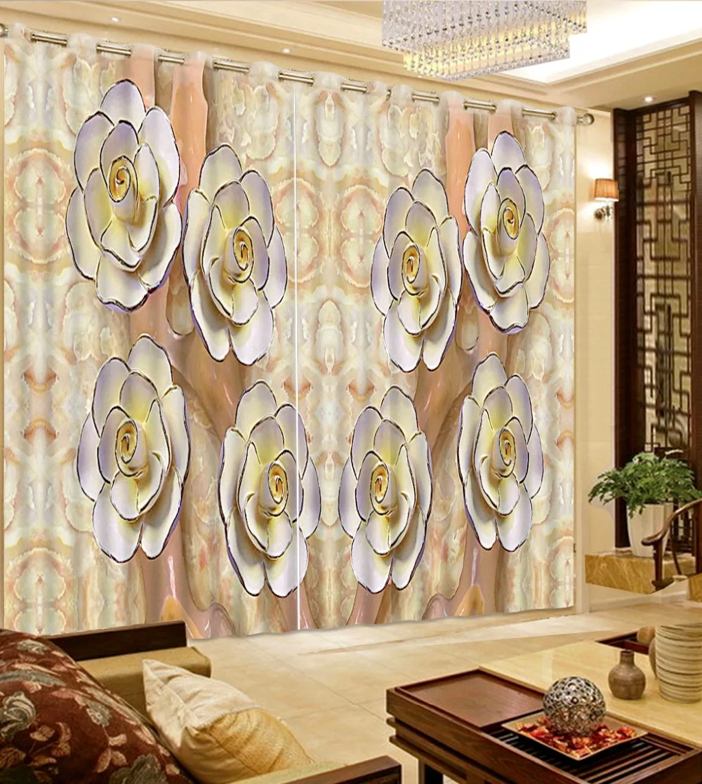 

Custom flower window curtains relief 3d flower custom curtains flower window curtains decorative home decor
