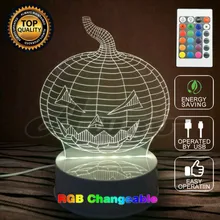 Amazing Light 3D Remote Control USB LED Powerbank Gift 7color Transform Halloween Pumpkin Lamp as Party Decor Light