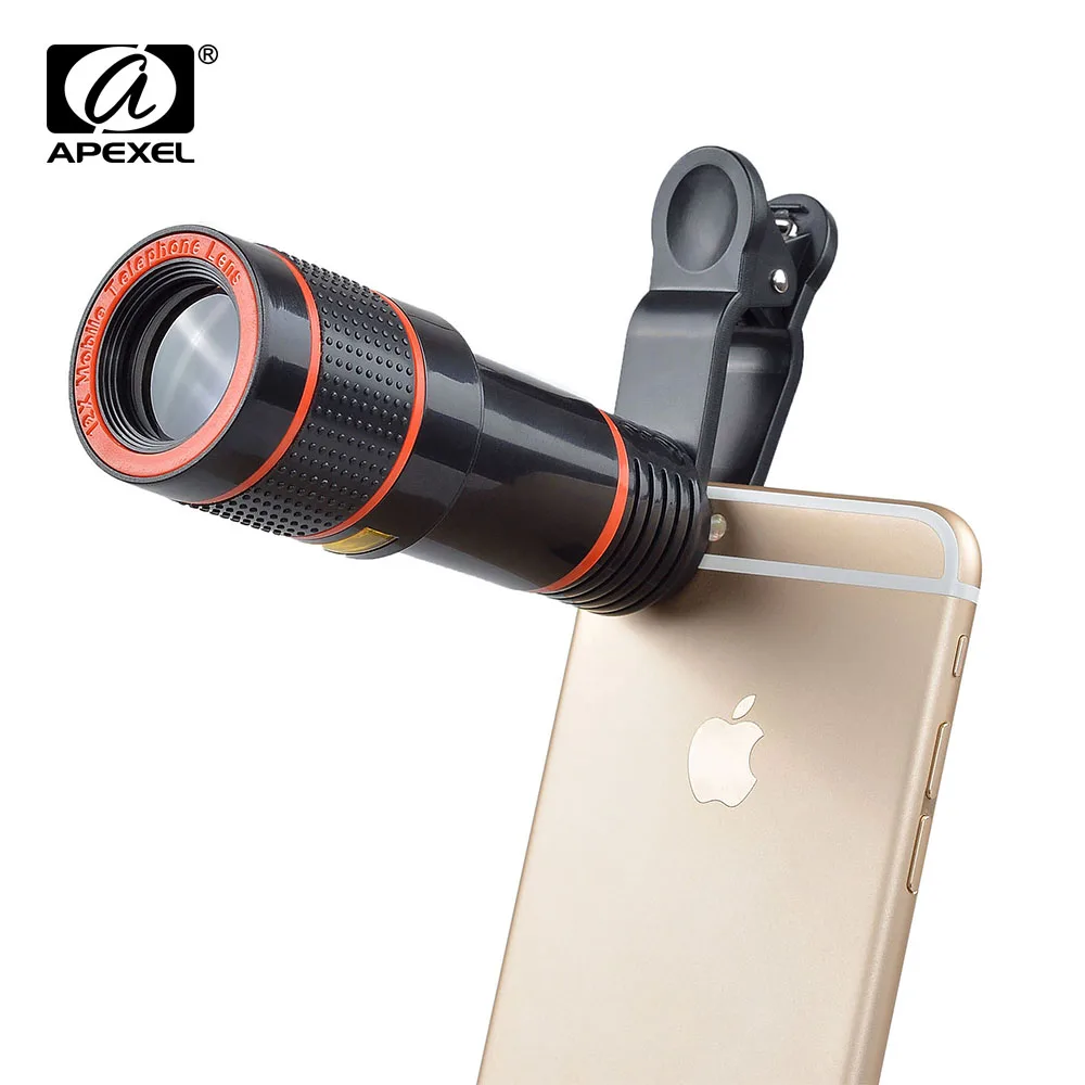 

Apexel 12 X Zoom Optical Telescope Lens HD Telephoto Mobile Phone Camera Lens with Clip for iPhone Samsung Android APL-HS12X