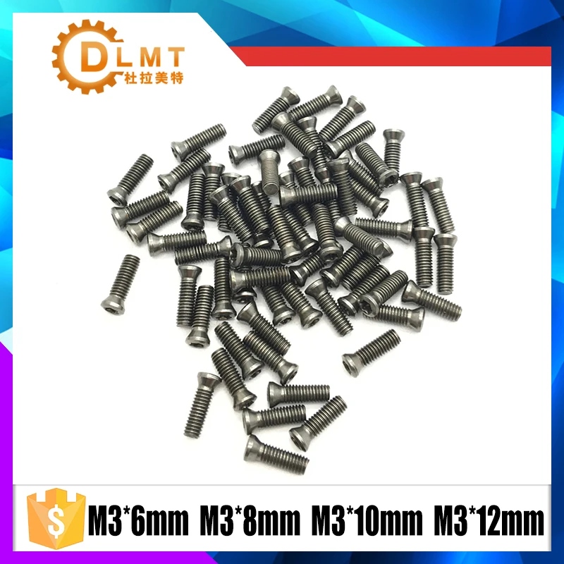 

M3*6mm M3*7mm M3*8mm M3*10mm M3*12mm 50pcs Screw for Replaces Carbide Inserts CNC Lathe Tool lathe accessories