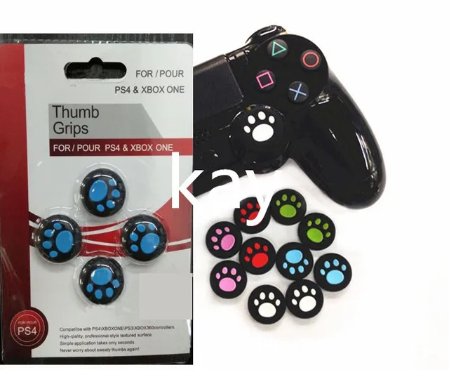 Cheap 8PCS Cute Silicone Analog Thumbstick Cover Case Joystick Thumb Grips cap Cat Paw For PlayStation PS4/Xbox One PS4 Slim PS4 Pro