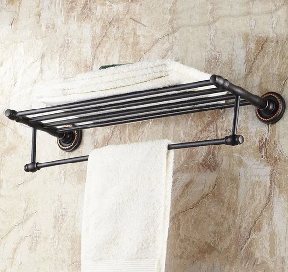 

Wall Mounted Black Oil Rubbed Antique Brass Bathroom Large Towel Rail Towel Bar Holder Shelf Bathroom Accessory mba210