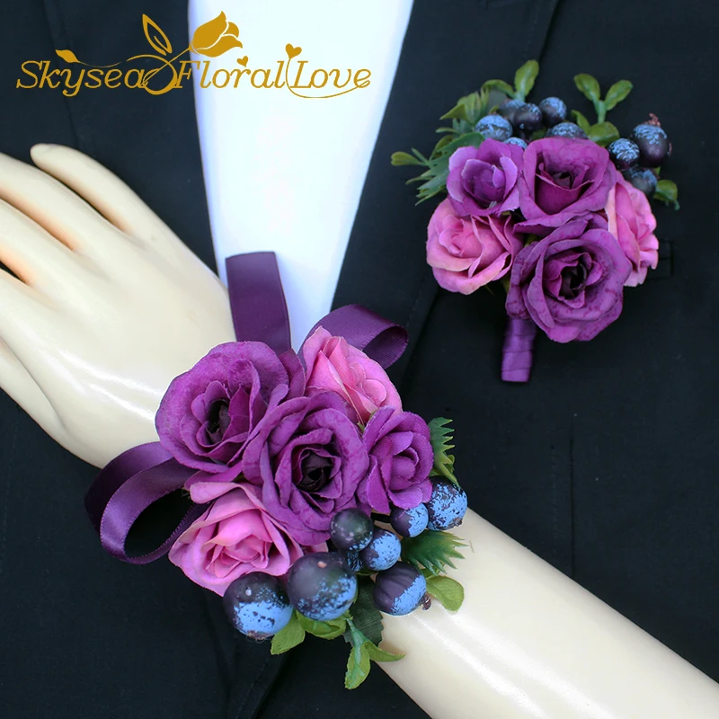 

Corsages prom wedding corsages and boutonnieres rose berry fruit groom brooch bride bridemaid bracelet wrist flower