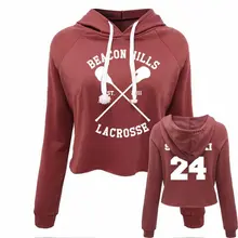 Hot 2017 Casual Women Crop Top Hoodie Teen Wolf Stiles Stilinski Sweatshirt Hoody Long Sleeve Girls Pullover Hooded Femme Shirts