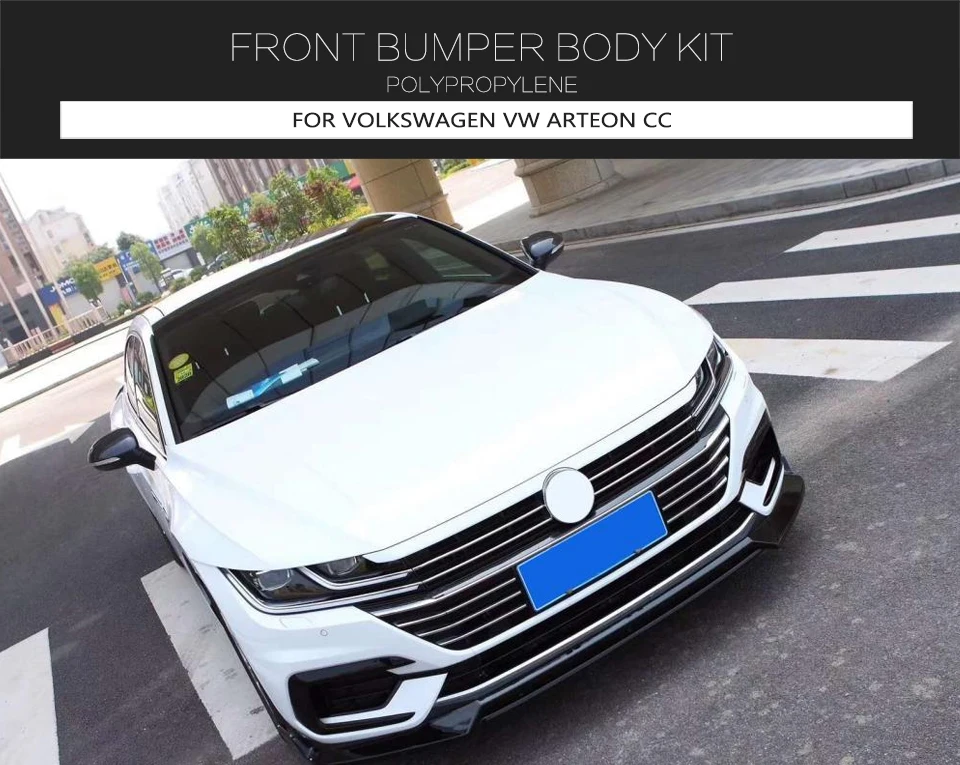 PP передний бампер с губами комплект для VW CC Arteon передний бампер спойлер для губ Наборы для тела