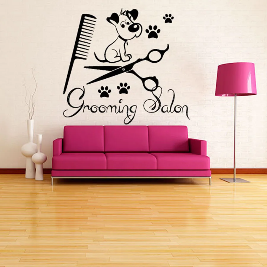 Pet Grooming Salon Wall Decals Interior Design Best Friend Animals