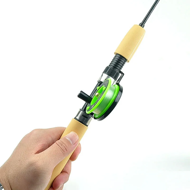 1pc Small Green Ice Fishing Reel Metal Plastic Lightweight Corrosion Resistant Right Handed Fly Fishing Wheel