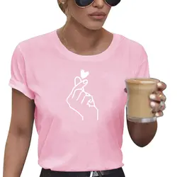 Женские модные однотонные футболки с круглым вырезом и коротким рукавом 2019 Новые Летние Повседневные Удобные дышащие топы с принтом