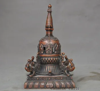 

christmas Old Tibet bronze beast head snake animal Buddha statue Incense Burner censer halloween