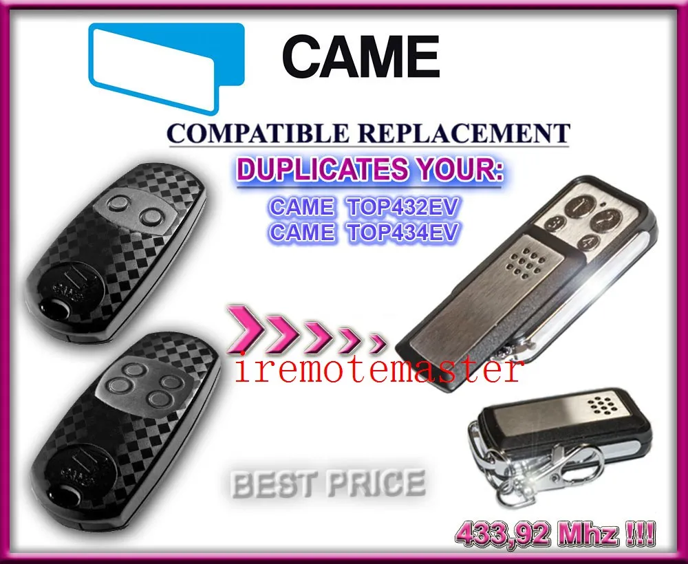 CAME TOP432EV / TOP434EV CAME Garage Remote control Cloning Universal Electric Gate Fob 433mhz fixed code came top432ev cloning compatible remote control transmitter 433mhz free shipping