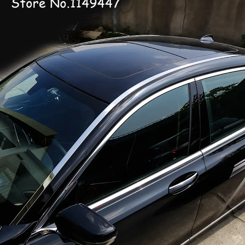 4 قطع الفولاذ الصلب الخارجي سيارة التصميم الجسم سقف أعلى زخرفة غطاء ل bmw 7 سلسلة g12 2016 2017 قاعدة العجلات الطويلة