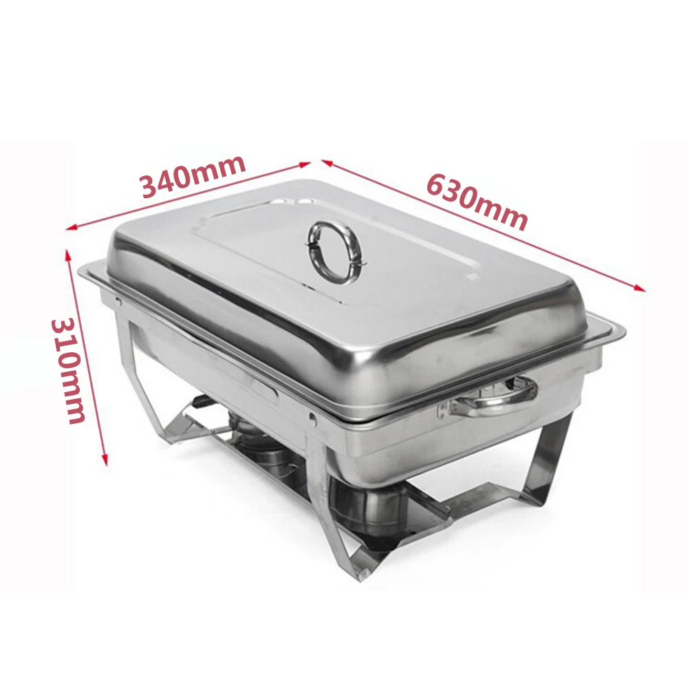 GZZT 9L/9Quart Chafing Dish Buffet Stoves Caterer Stainless Steel Rectangular Restaurant Party Food Warmer Tray Food Dishes
