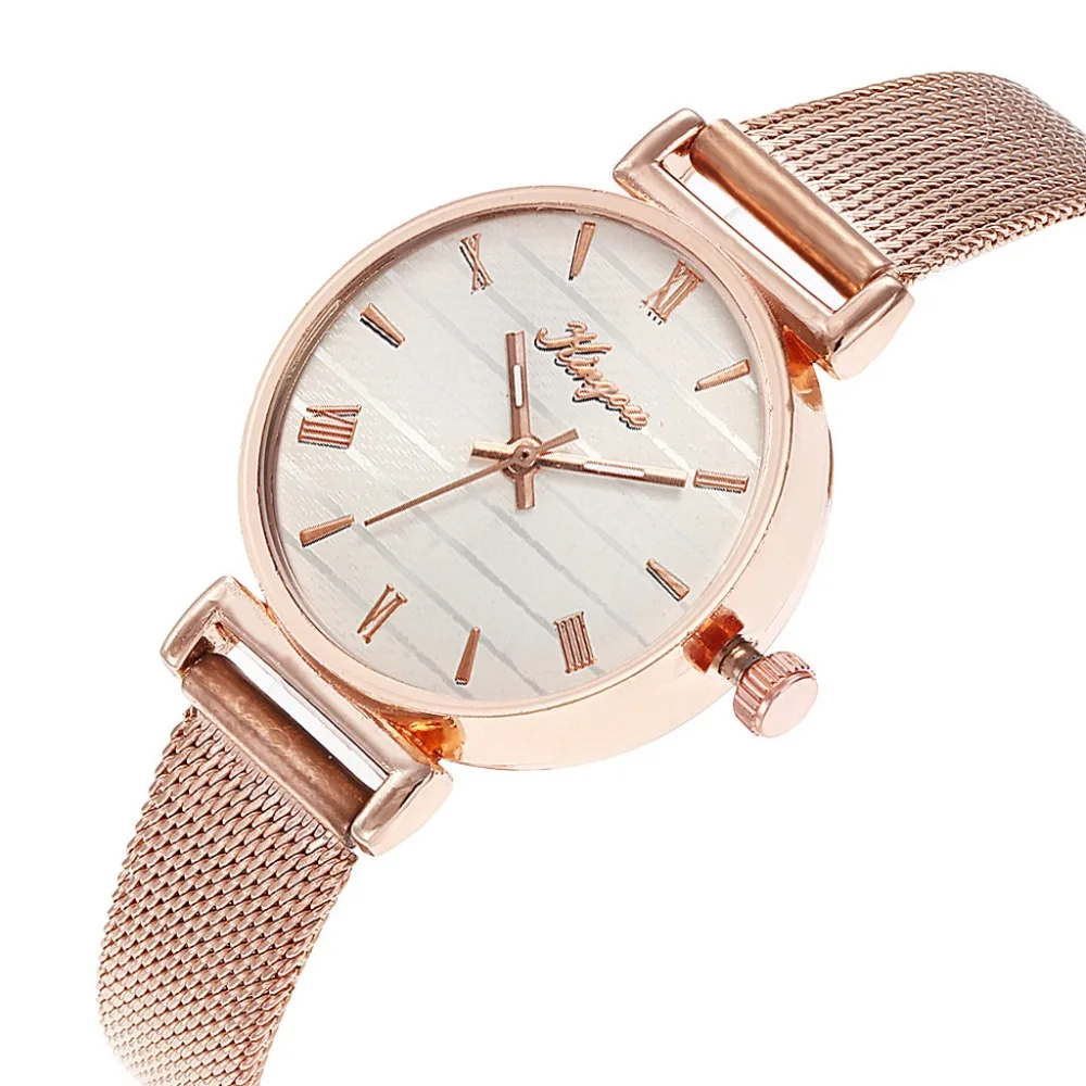 

Roman Stripe Dial Wristwatches Women Fashion Luxury Watch Women's Rose Gold Business Stainless Steel Belt Ladies montre femme F3