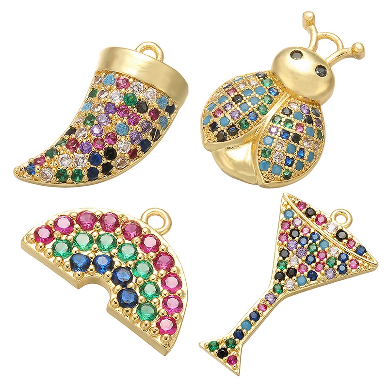 

ZHUKOU 12x18mm insect and wine glass pendant for women necklace and bracelet earrings jewelry accessories Findings model: VD483