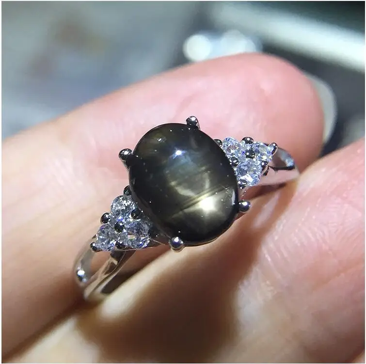 Natural real blue sapphire ring 925 sterling silver Fine handworked jewelry Finger rings Gem Size 7*9mm