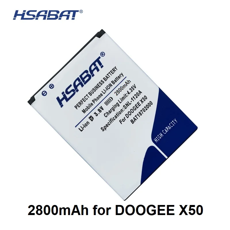 

HSABAT 2800mAh BAT18702000 Battery for DOOGEE X50 High Quality mobile phone Replacement Batteries
