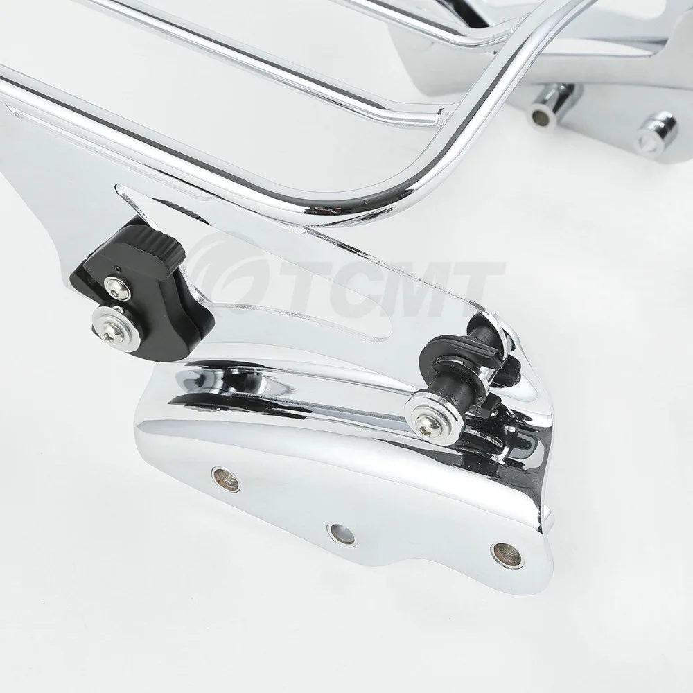Motorcycle Two Up Air Wing Rack + 4 Point Docking Kits For Harley Street Road Glide 09-13