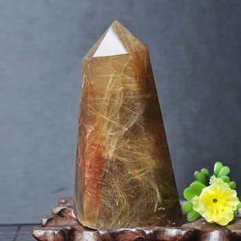 

Natural quartz crystal yellow magic wand healing home feng shui decoration