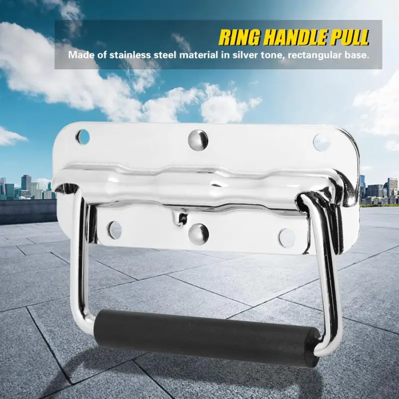 

2Pcs Stainless Steel Box Ring Handle Handle Pulls for Toolbox Spring Cover Handle Pull Ring Fitting Hardware