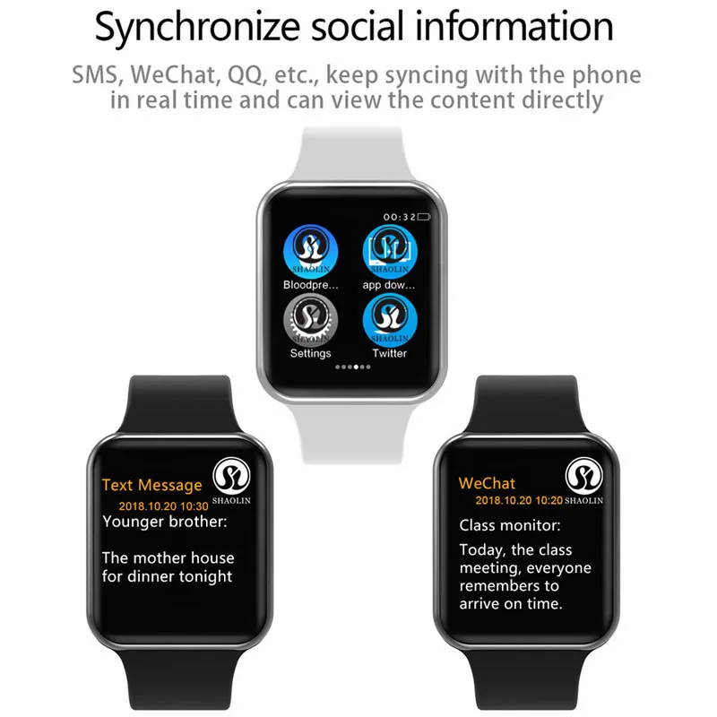 Новые Bluetooth Смарт часы Носимых устройств синхронизация уведомления Поддержка Facebook для Apple Ios Iphone Android телефонов(красная кнопка