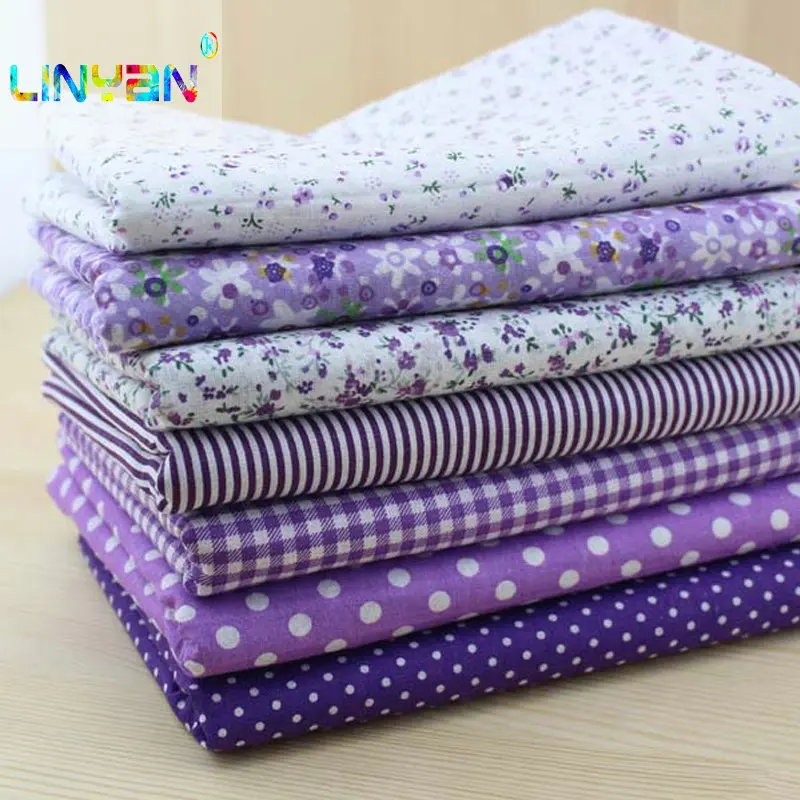 

patchwork fabric textile Sets Sewing 50cm*50cm 7 pieces/lot Purple Cotton Fabric Fat Quarter Bundle Patchwork Quilting t50