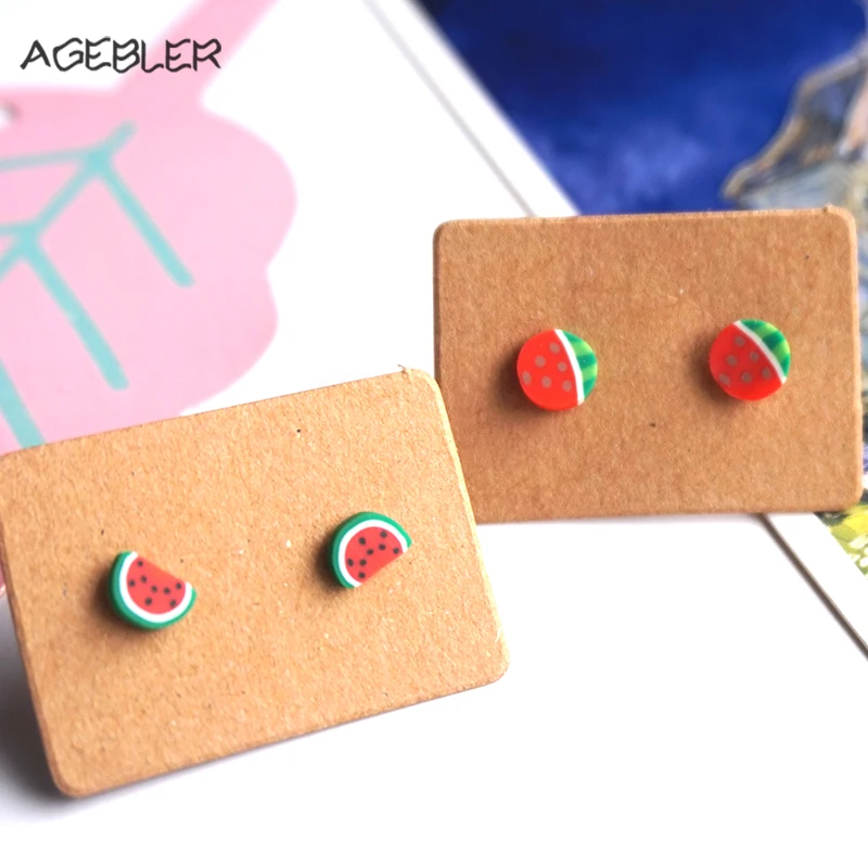 

2 Pairs/lot Watermelon Earrings for Girl Women Lovely Stud Earrings Fruit Original Jewelry Girls Children Brinco P33