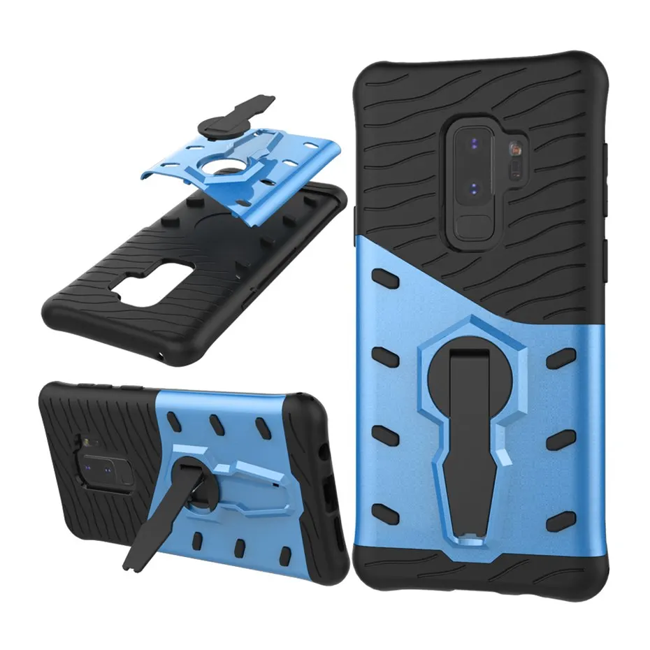 

Armor phone Case For Samsung galaxy S9 plus/S9+ rotate stand Hybrid Armour strong protector shield TPU+PC Cover shell coque capa