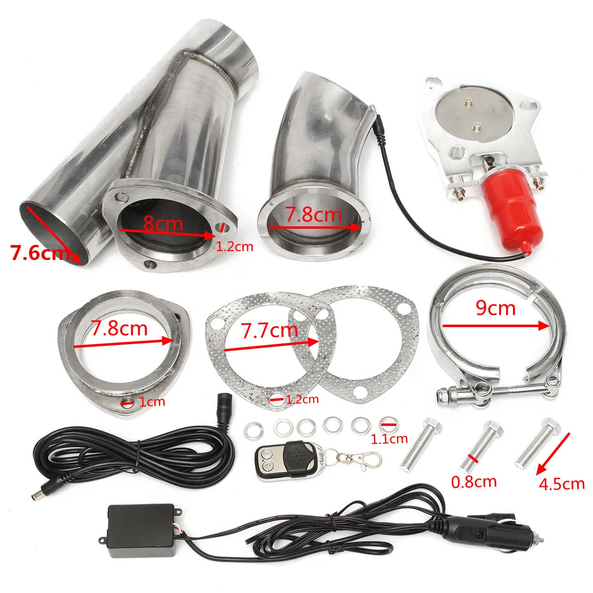 3 &quotЭлектрический Выпускной клапан Catback Downpipe System Kit удаленный Интеллектуальный E