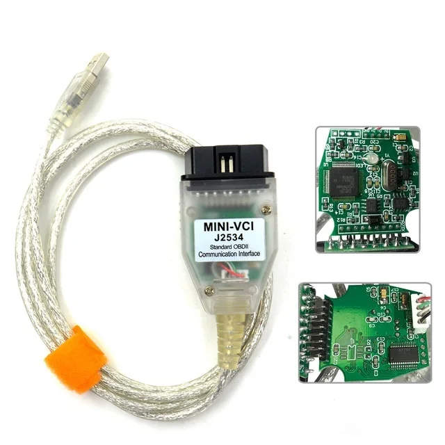 Один USB-кабель с вилкой Mini-VCI J2534 для TOYOTA TIS Techstream V12.00.127 диагностический кабель диагностический мини-разъем с FT232RL чип
