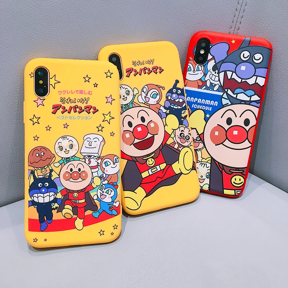 

Cartoon Anpanman friends Phone Case Cute Soft Cover For iPhone 6 6s 7 8 Plus X XS XR XSMax