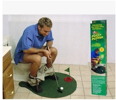 Горшок шпаттер Туалет Гольф игровой комплект для мини-гольфа Туалет гольф положить зеленый Новинка игра для мужчин и женщин