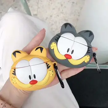 

3D Cute Cartoon Garfield Earphone Headset Accessories Silicone case For Apple Airpods 1/2 Wireless Bluetooth Headset bags