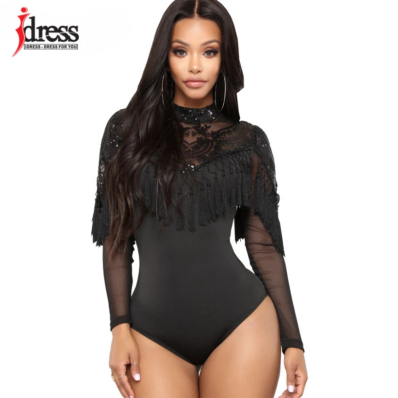 IDress Bodycon Sexy Jumpsuit Overalls Sexy Bodysuit Overalls Long Sleeve Rompers Womens Jumpsuit Combinaison Femme Club Bodysuit (6)