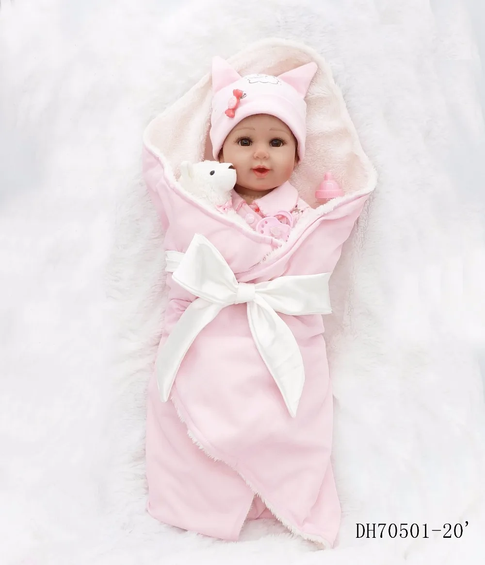 Новый может сидеть и лежать 20 дюймов Reborn Baby Bay кукла мягкий силиконовый